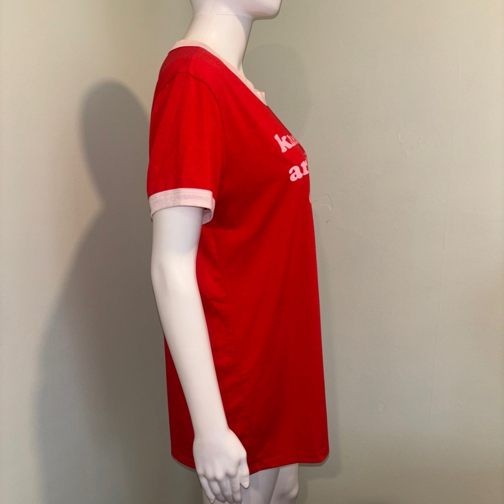 LulaRoe Red & Pink Short Sleeve “Kind People” Slogan T-Shirt - L - Picture 3 of 6